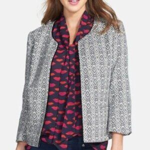Anthropologie Pleione Bellatrix Three Quarter Sleeve Geo Tweed Jacket Size S NWT